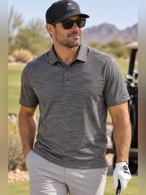 NWOT Travis Mathew Charcoal  Grey Golf Polo